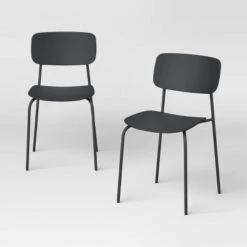 Set Of 2 Molded Plastic With Metal Base Dining Chair - Room Essentials™ -Room Essentials™ GUEST 04a1859d 22f6 47cd bd40 7ab6e1872d8c
