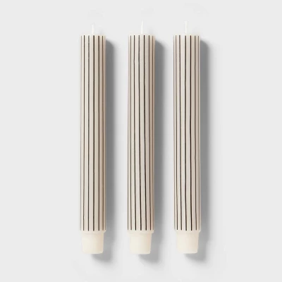 6pk Taper Candle Set Black And White Stripe - Room Essentials™ 2 6pk Taper Candle Set Black And White Stripe - Room Essentials™ - Image 2