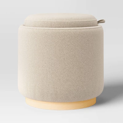 Round Upholstered Storage Ottoman - Room Essentials™ 2 Round Upholstered Storage Ottoman - Room Essentials™ - Image 2