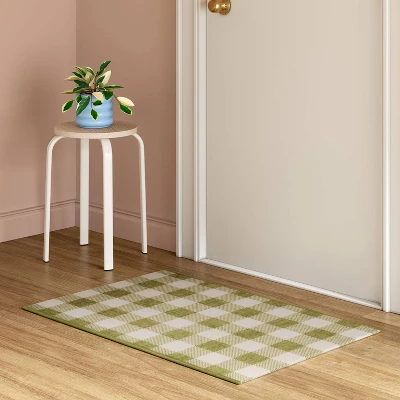 2'x3' Washable Plaid Gingham Harvest Scatter Woven Accent Rug Green - Room Essentials™ 1 2'x3' Washable Plaid Gingham Harvest Scatter Woven Accent Rug Green - Room Essentials™