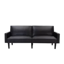 Faux Leather Futon Sofa With Arms Black - Room Essentials™ -Room Essentials™ GUEST 095f658f 5ce1 4340 8445 617be630fe35