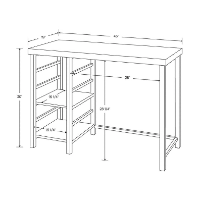 Adjustable Dorm Storage Desk Black - Room Essentials™ 3 Adjustable Dorm Storage Desk Black - Room Essentials™ - Image 3