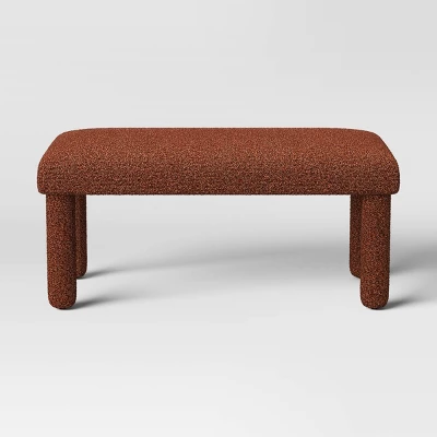 Upholstered Bench Rust Boucle - Room Essentials™ 2 Upholstered Bench Rust Boucle - Room Essentials™ - Image 2