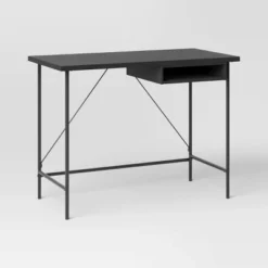 Wood And Metal Writing Desk With Storage - Room Essentials -Room Essentials™ GUEST 12d70c2b 2dd5 43fe 8836 75559d8e555e