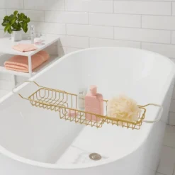 Room Essentials™ 21 Metal Bathtub Tray With Expandable Arms Brass - Room Essentials™