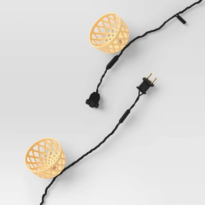 10ct Woven Shaded String Lights With Clear Bulbs - Room Essentials™: LED Lantern, Indoor/Outdoor Use, UL Listed 3 10ct Woven Shaded String Lights With Clear Bulbs - Room Essentials™: LED Lantern, Indoor/Outdoor Use, UL Listed - Image 3