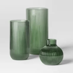3pc Vase Set Ribbed Glass - Room Essentials™ -Room Essentials™ GUEST 191484ea d134 46b3 adae eba4ddfacf1b