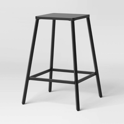 2pk Metal Counter Height Barstool Black - Room Essentials™: Steel Frame, Powder-Coated Finish, Armless Design 2 2pk Metal Counter Height Barstool Black - Room Essentials™: Steel Frame, Powder-Coated Finish, Armless Design - Image 2