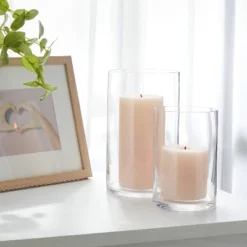 Clear Hurricane 3" X 4" Pillar Candle Holder - Room Essentials™