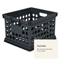 Storage Crate Black - Room Essentials™: Plastic Stackable Utility Bin, Portable With Built-In Handles, 30.6L Capacity -Room Essentials™ GUEST 229c6507 c9ec 4f4c 8766 8fc49708a50b