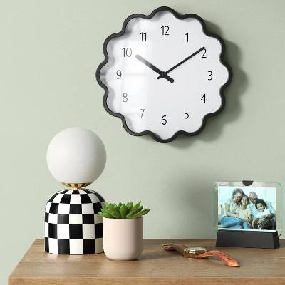 12" Wavy Wall Clock Black - Room Essentials™ 1 12" Wavy Wall Clock Black - Room Essentials™