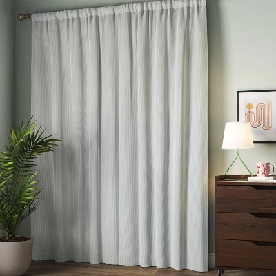 Blackout Baby Striped Window Curtain Panel Gray/Ivory - Room Essentials™ 2 Blackout Baby Striped Window Curtain Panel Gray/Ivory - Room Essentials™ - Image 2