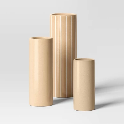 3pc Vase Set Ceramic Cylinder - Room Essentials™ 5 3pc Vase Set Ceramic Cylinder - Room Essentials™ - Image 5
