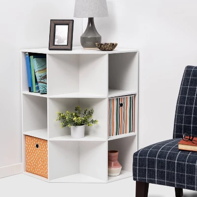 Corner Cube Bookshelf White - Room Essentials™ 1 Corner Cube Bookshelf White - Room Essentials™
