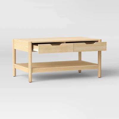 Scandi Coffee Tables Table With Drawers Natural - Room Essentials™ 2 Scandi Coffee Tables Table With Drawers Natural - Room Essentials™ - Image 2