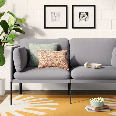 Upholstered Dorm Loveseat Gray - Room Essentials™ 1 Upholstered Dorm Loveseat Gray - Room Essentials™