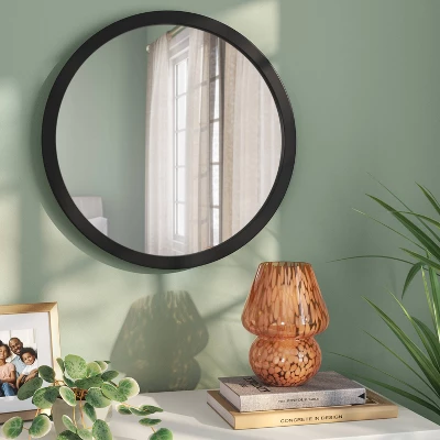 20" Round Wall Mirror Black - Room Essentials™ 1 20" Round Wall Mirror Black - Room Essentials™