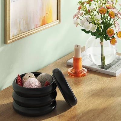 Bubble Lidded Box Black - Room Essentials™ 1 Bubble Lidded Box Black - Room Essentials™