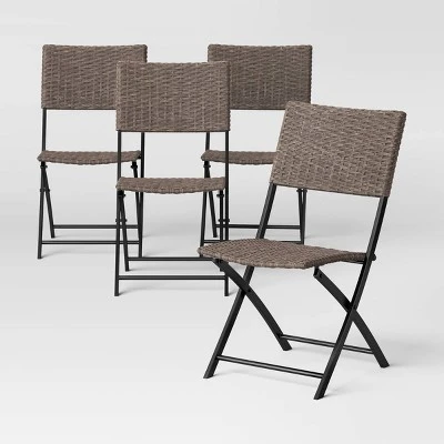 Wicker Outdoor Portable Folding Chair Brown - Room Essentials™ 6 Wicker Outdoor Portable Folding Chair Brown - Room Essentials™ - Image 6
