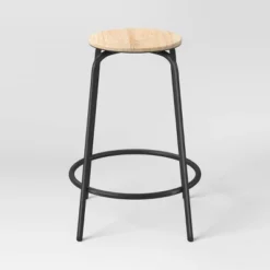 Set Of 2 24" Wood With And Metal Base Backless Counter Height Barstool Stool Natural - Room Essentials™ -Room Essentials™ GUEST 38f373fd 4640 45c8 b8fe e99415dbad41