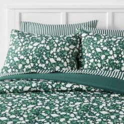 Floral Printed Microfiber Reversible Comforter & Sheets Set Dark Green - Room Essentials™ -Room Essentials™ GUEST 3b9a5973 d4a1 463a af2e 3b4ff4b32e85