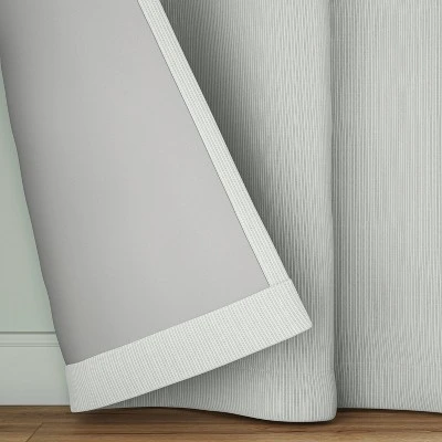 Blackout Baby Striped Window Curtain Panel Gray/Ivory - Room Essentials™ 3 Blackout Baby Striped Window Curtain Panel Gray/Ivory - Room Essentials™ - Image 3