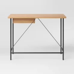 Wood And Metal Writing Desk With Storage - Room Essentials -Room Essentials™ GUEST 43f8fd46 b39b 439a ac2a 2b848520da51