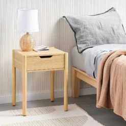 Room Essentials™ 33 Scandi Nightstand Natural - Room Essentials™