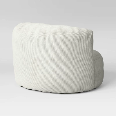 Memory Foam Filled Bean Bag Chair With Corduroy Cover Cream - Room Essentials™ 3 Memory Foam Filled Bean Bag Chair With Corduroy Cover Cream - Room Essentials™ - Image 3
