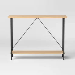 Wood And Metal Console Table Natural - Room Essentials™ -Room Essentials™ GUEST 4cf2192e 699d 4e8f bff9 4e238c7f17ef