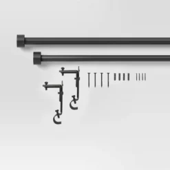 Easy Hang Frame Mount Curtain Rod Set Black - Room Essentials™ 8 Easy Hang Frame Mount Curtain Rod Set Black - Room Essentials™ -Room Essentials™ GUEST 4d100c82 49c8 4405 ab6b b86cd52cbae4