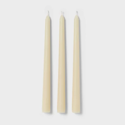 12pk Unscented Taper Candles Cream - Room Essentials™: Paraffin Wax, 10.6" Height, 6hr Burn Time 2 12pk Unscented Taper Candles Cream - Room Essentials™: Paraffin Wax, 10.6" Height, 6hr Burn Time - Image 2