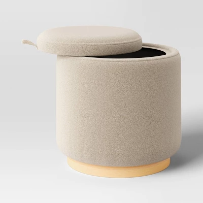 Round Upholstered Storage Ottoman - Room Essentials™ 3 Round Upholstered Storage Ottoman - Room Essentials™ - Image 3