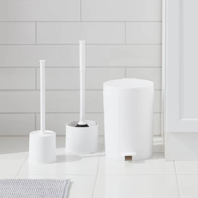 Plunger White - Room Essentials™: Essential Bathroom Accessory, Plastic With Holder, Recyclable 1 Plunger White - Room Essentials™: Essential Bathroom Accessory, Plastic With Holder, Recyclable