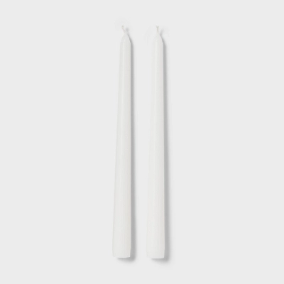 2pk Unscented Taper Candles White - Room Essentials™: Paraffin Wax, 6hr Burn Time, No Container 2 2pk Unscented Taper Candles White - Room Essentials™: Paraffin Wax, 6hr Burn Time, No Container - Image 2