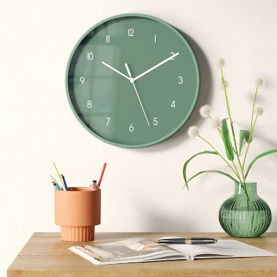 12" Wall Clock Green - Room Essentials™ 1 12" Wall Clock Green - Room Essentials™