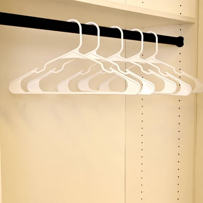50pk Plastic Hangers White - Room Essentials™: Clothes Hangers For Shirts, Dresses, Tank Tops, Adult Closets 3 50pk Plastic Hangers White - Room Essentials™: Clothes Hangers For Shirts, Dresses, Tank Tops, Adult Closets - Image 3