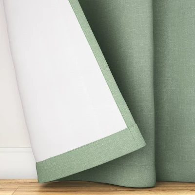 Room Darkening Heathered Thermal Window Curtain Panel Green - Room Essentials™ 3 Room Darkening Heathered Thermal Window Curtain Panel Green - Room Essentials™ - Image 3