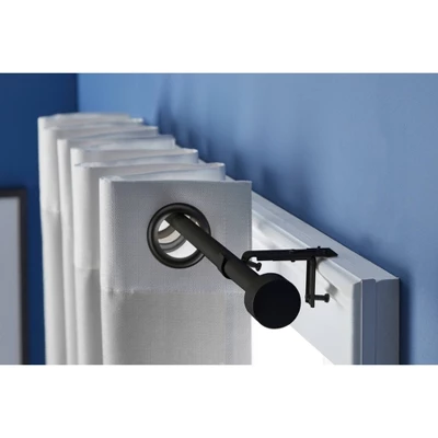 Easy Hang Frame Mount Curtain Rod Set Black - Room Essentials™ 2 Easy Hang Frame Mount Curtain Rod Set Black - Room Essentials™ - Image 2