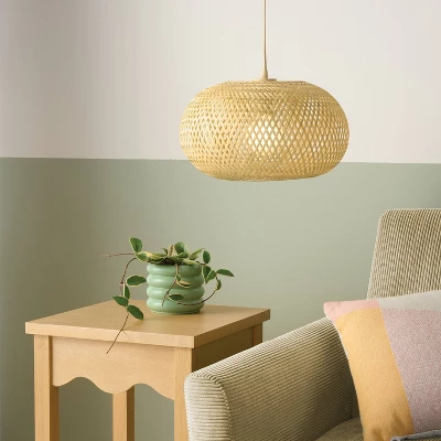 Bamboo Woven Pendant Light - Room Essentials™ 1 Bamboo Woven Pendant Light - Room Essentials™