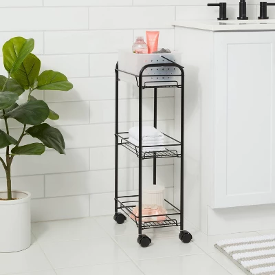 Bathroom Storage Cart Black - Room Essentials™ 1 Bathroom Storage Cart Black - Room Essentials™