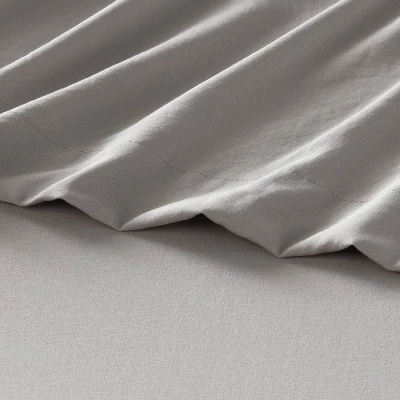 Queen Garment Washed Microfiber Solid Sheet Set Gray - Room Essentials™ 2 Queen Garment Washed Microfiber Solid Sheet Set Gray - Room Essentials™ - Image 2