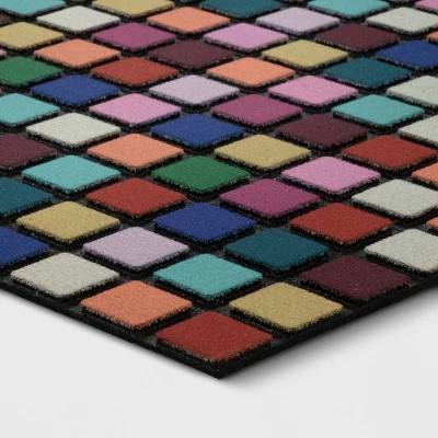 1'6"x2'6" Recycled Rubber Blocks Indoor/Outdoor Doormat - Room Essentials™: Skid-Resistant, Quick-Drying, Beige 2 1'6"x2'6" Recycled Rubber Blocks Indoor/Outdoor Doormat - Room Essentials™: Skid-Resistant, Quick-Drying, Beige - Image 2