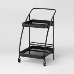 Metal Mesh Rolling Bar Outdoor Serving Cart Black - Room Essentials™ -Room Essentials™ GUEST 6f48bb1e eb2d 4241 9dd2 aaa44fa1d5ea