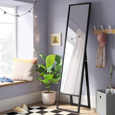 14"x58" Easel Mirror Black - Room Essentials™ 1 14"x58" Easel Mirror Black - Room Essentials™