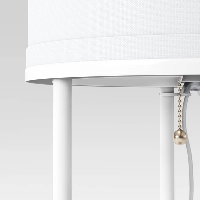 Shelf Floor Lamp White (Light Bulbs Not Included) - Room Essentials™: Modern Standing Lamp With Pull Chain, ETL Listed 3 Shelf Floor Lamp White (Light Bulbs Not Included) - Room Essentials™: Modern Standing Lamp With Pull Chain, ETL Listed - Image 3