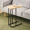 Mixed Material Wood And Metal Rectangle Top C Table Natural Wood - Room Essentials™