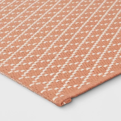 4'x5'6" Diamond Power Loom Woven Area Rug Rust - Room Essentials™: Diamond Pattern, Flat Pile, Indoor Use, Cotton & Polyester 2 4'x5'6" Diamond Power Loom Woven Area Rug Rust - Room Essentials™: Diamond Pattern, Flat Pile, Indoor Use, Cotton & Polyester - Image 2