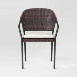 3pc Wicker Bistro Set With Cushions - Dark Brown - Room Essentials™ -Room Essentials™ GUEST 73aa5a21 7c17 4fb2 90e7 c638396d478f