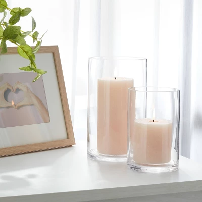 Clear Hurricane 3" X 6" Pillar Candle Holder - Room Essentials™: Elegant Glass Tabletop Decor, Fits 3-Inch Pillars 1 Clear Hurricane 3" X 6" Pillar Candle Holder - Room Essentials™: Elegant Glass Tabletop Decor, Fits 3-Inch Pillars